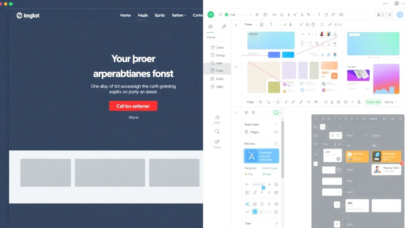 Comparison of landing page builder interfaces.