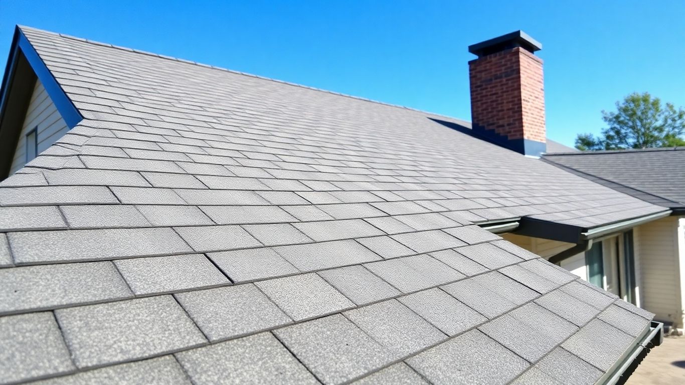 Residential roof inspection on a sunny day.