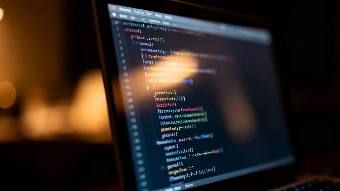 Computer screen with code