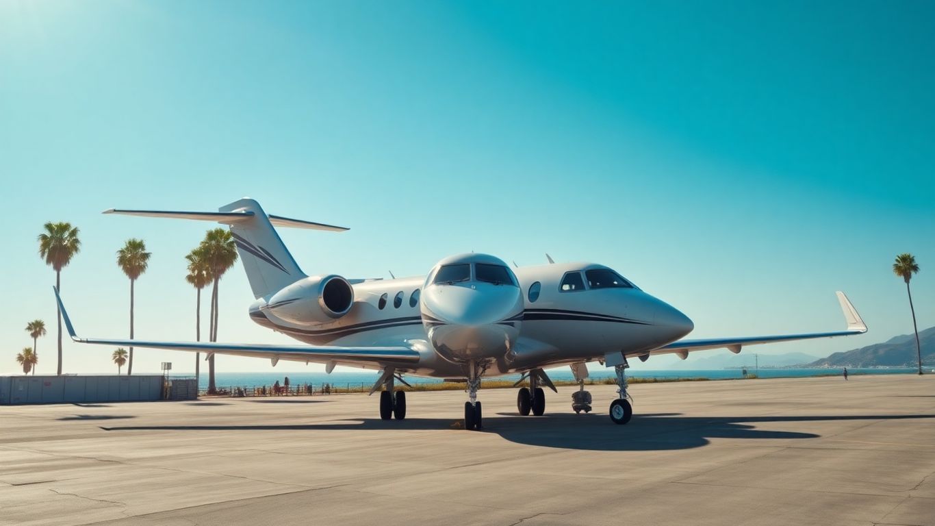 Private jet arriving in sunny Orange County.