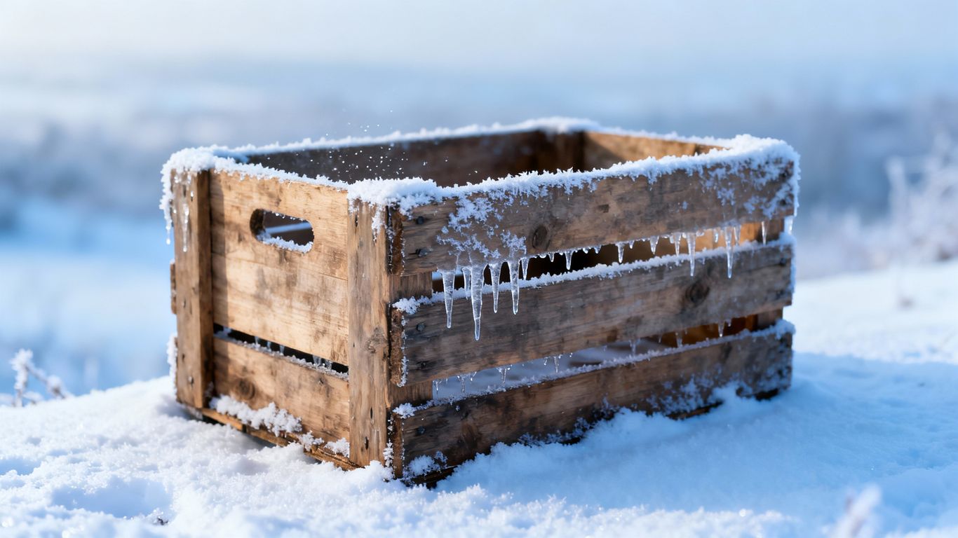 Crate in cold weather