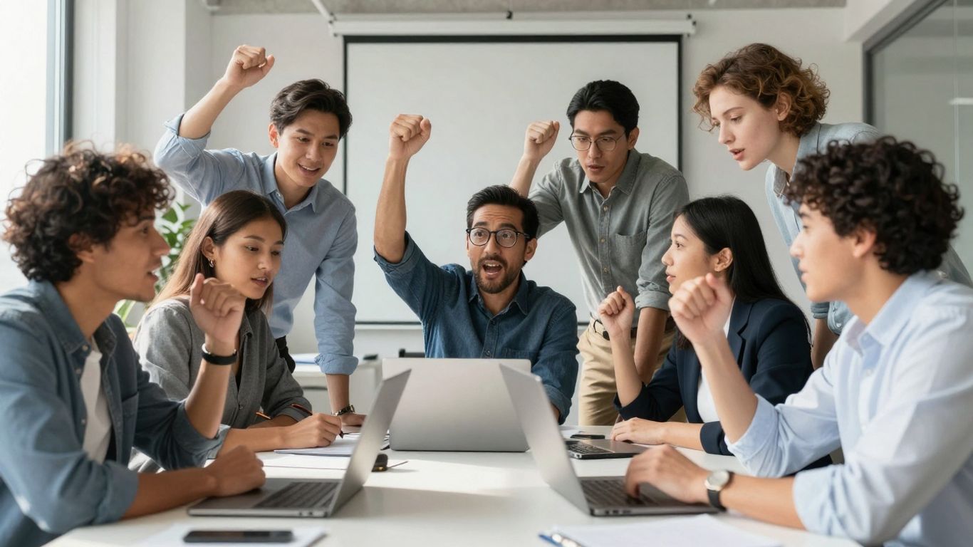Team scaling up hiring for startup growth.