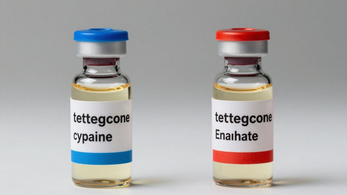 Testosterone cypionate and enanthate vials comparison