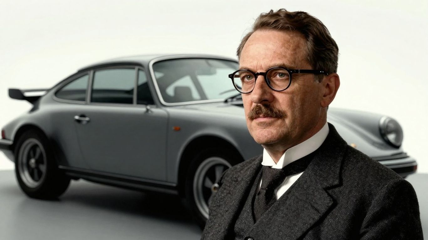Ferdinand Alexander Porsche with a Porsche 911.