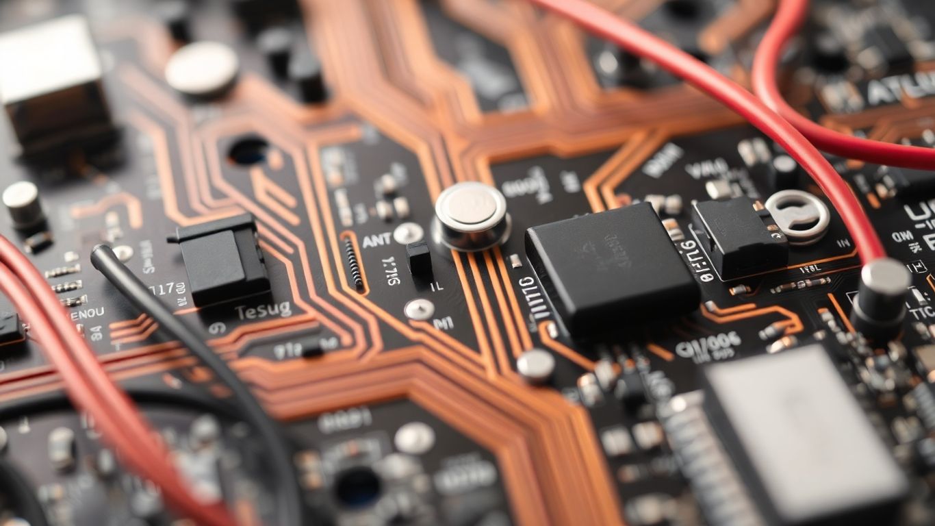 Circuits électroniques avec des fils et des composants