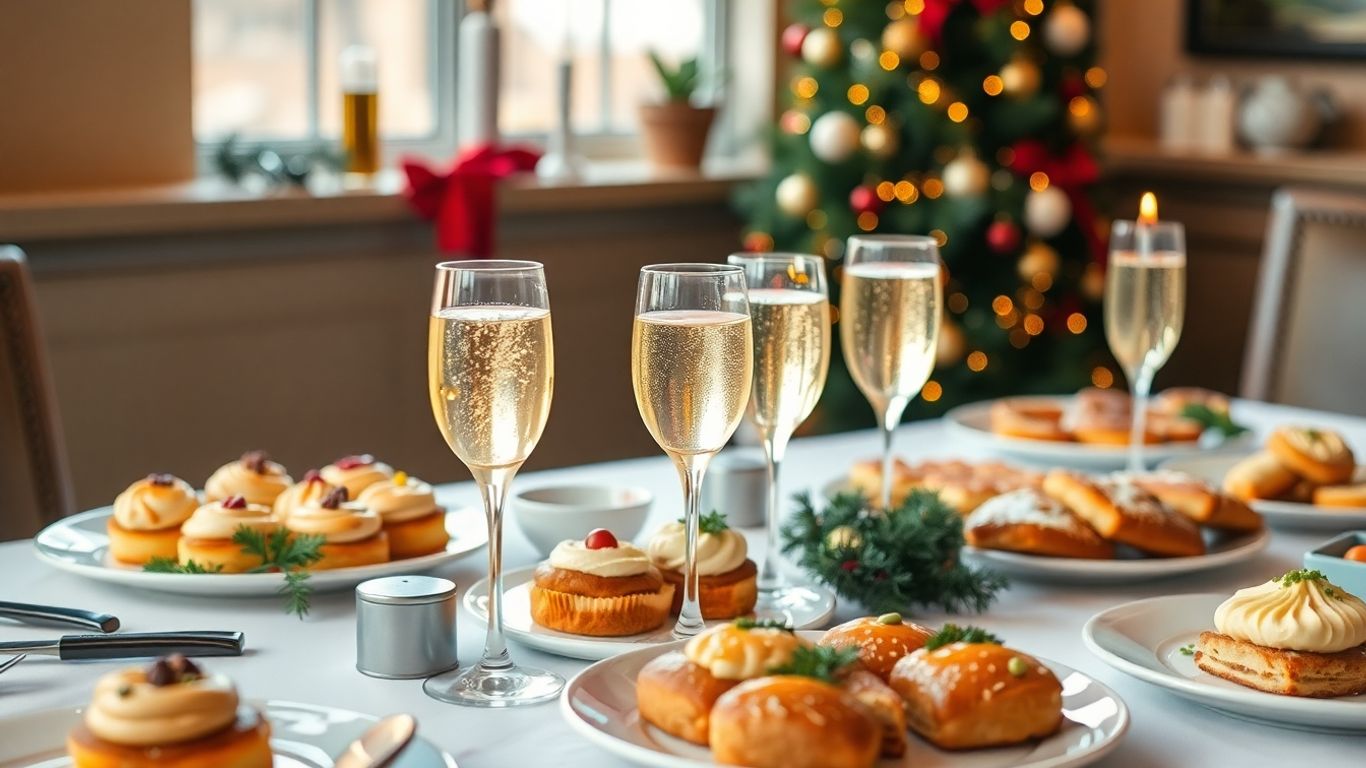 Christmas brunch table setting in Dallas