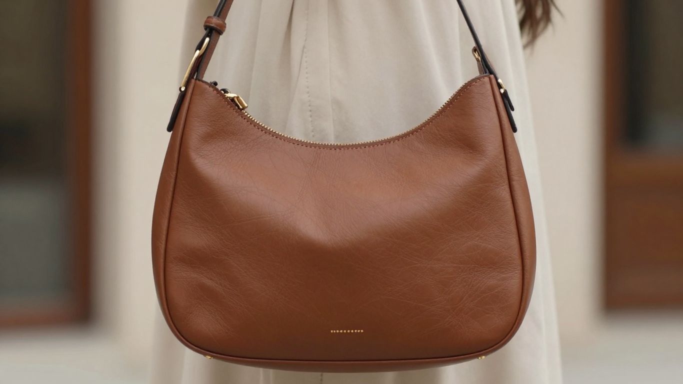 Eine Frau mit einer Hobo Bag
