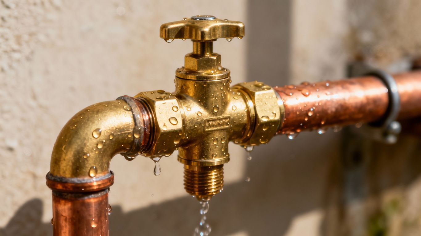 Water pressure regulator on a pipe