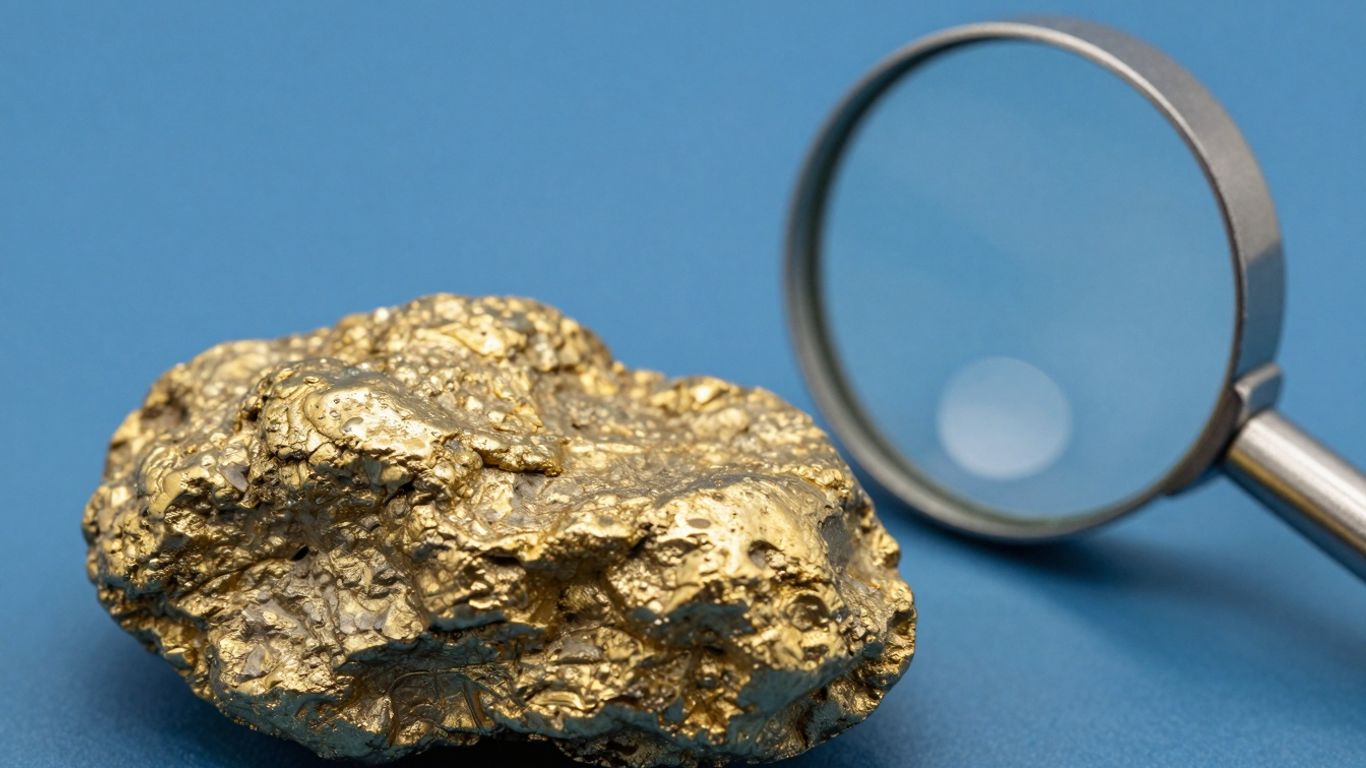 Nugget d'or et loupe de bijoutier