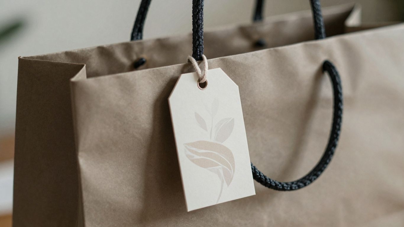 Franse boodschappentas met een elegante tag.