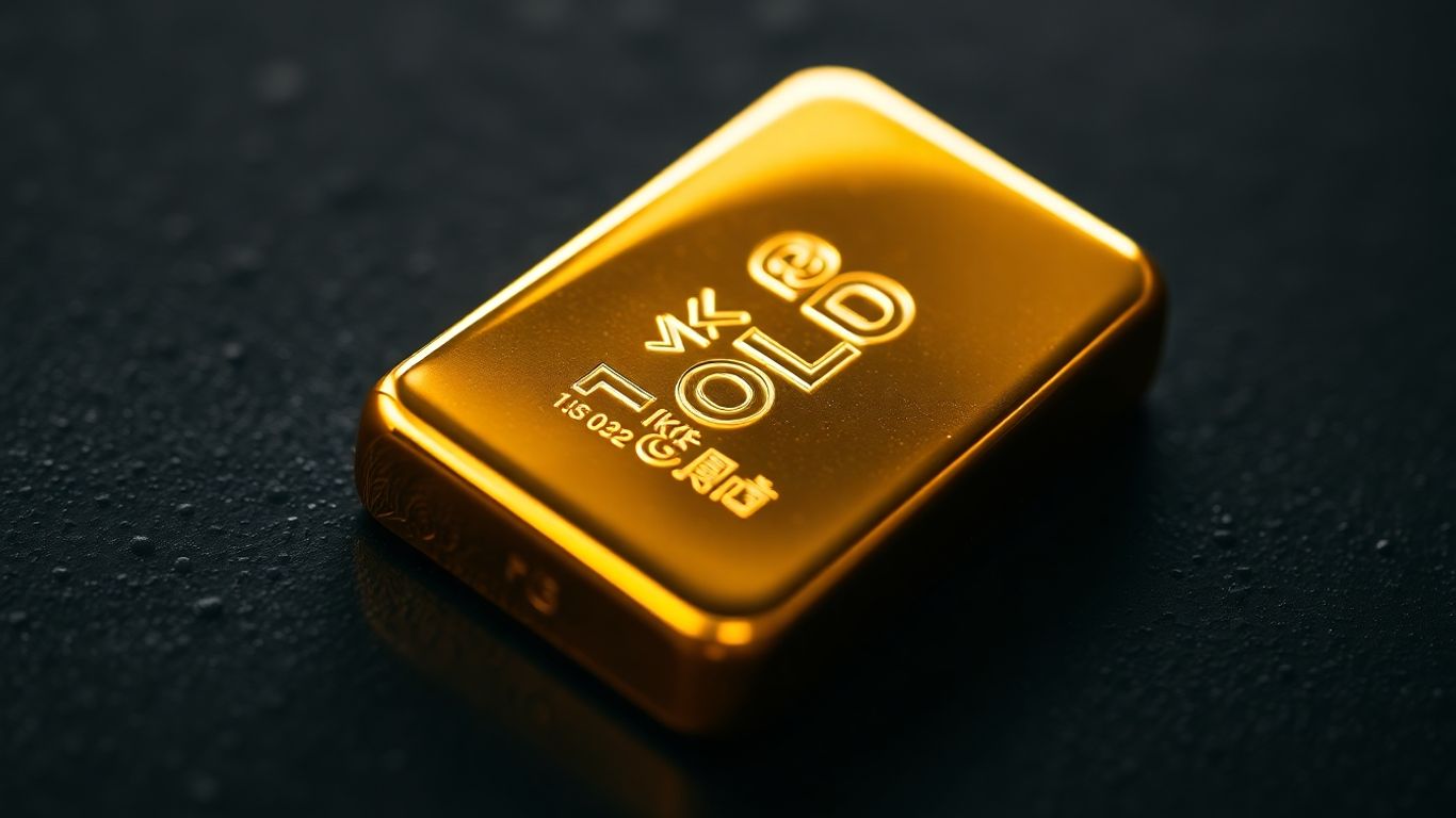 Gros plan sur un lingot d'or de 1kg brillant.