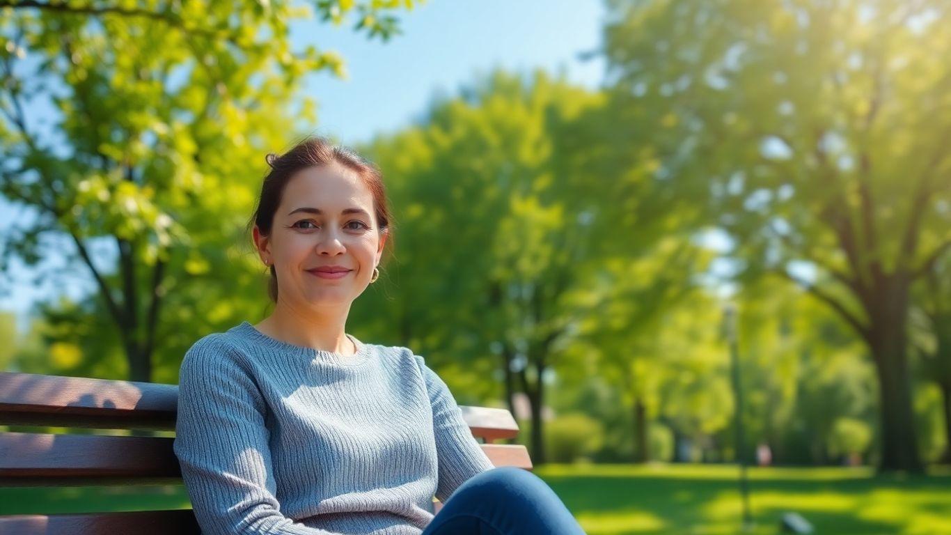 Person relaxing outdoors in peaceful nature.