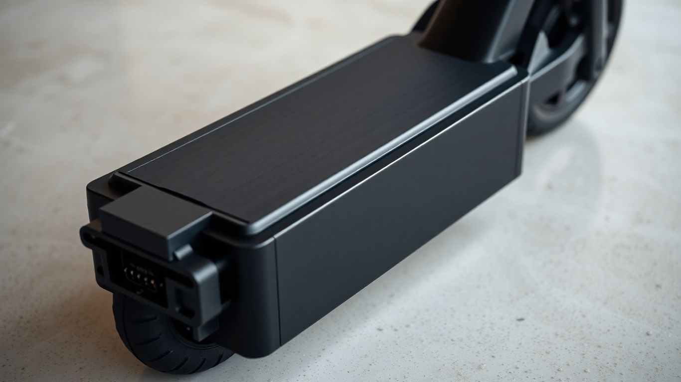 Elektroroller Akku liegt auf sauberer Oberfläche