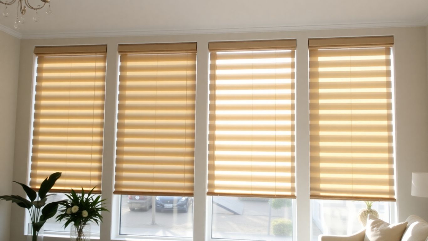 Custom blinds in a modern North Jersey home.