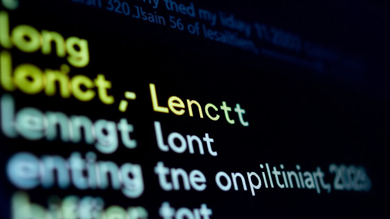 Écran affichant du texte, optimisation de la longueur.
