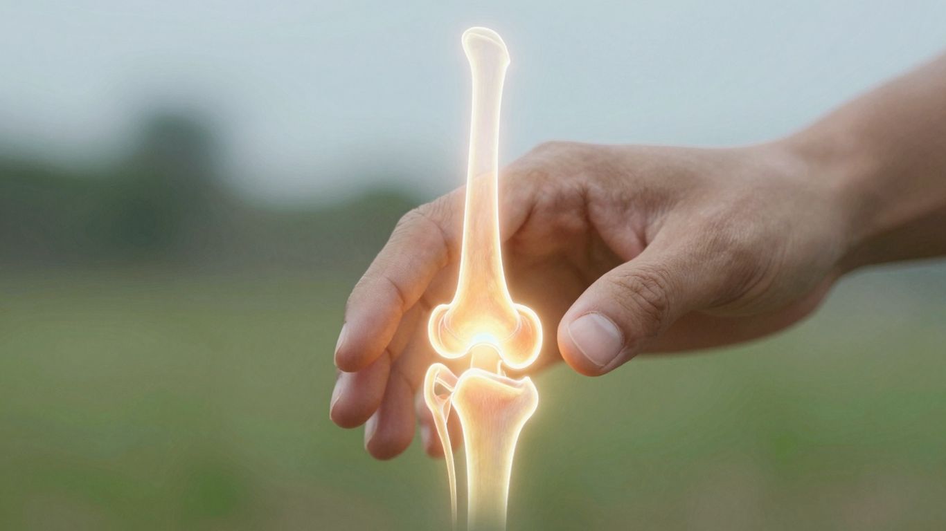 Healing light emanating from a joint.