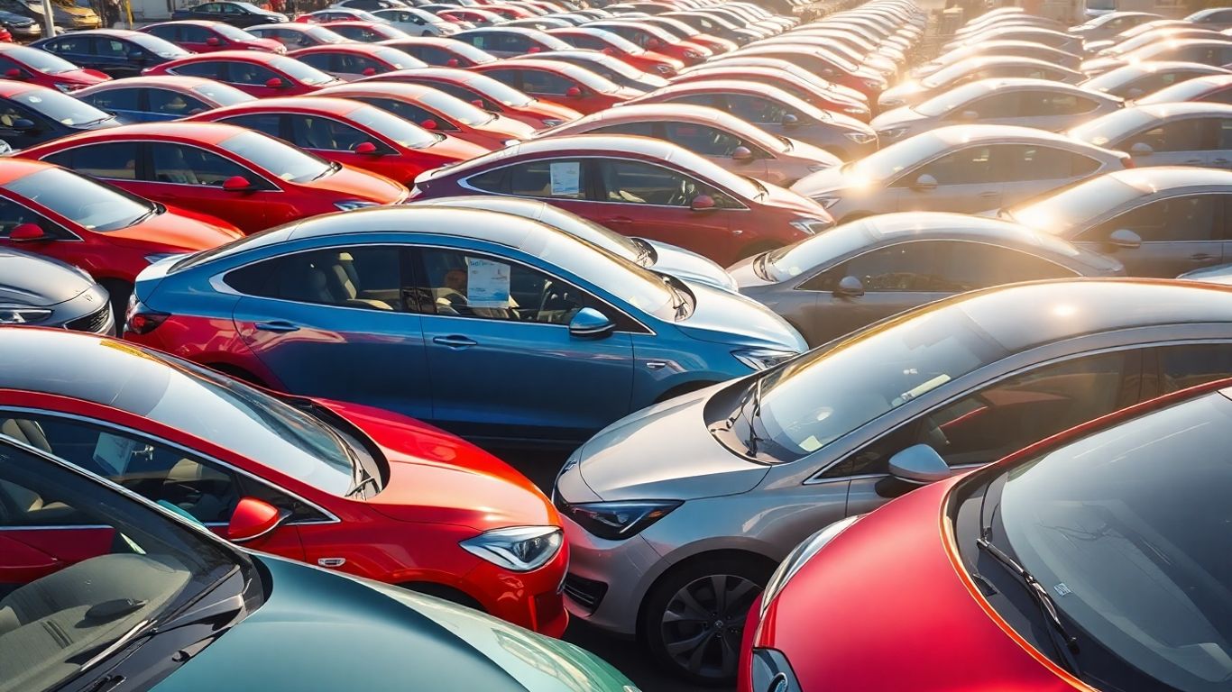 Electric vehicles at a dealership