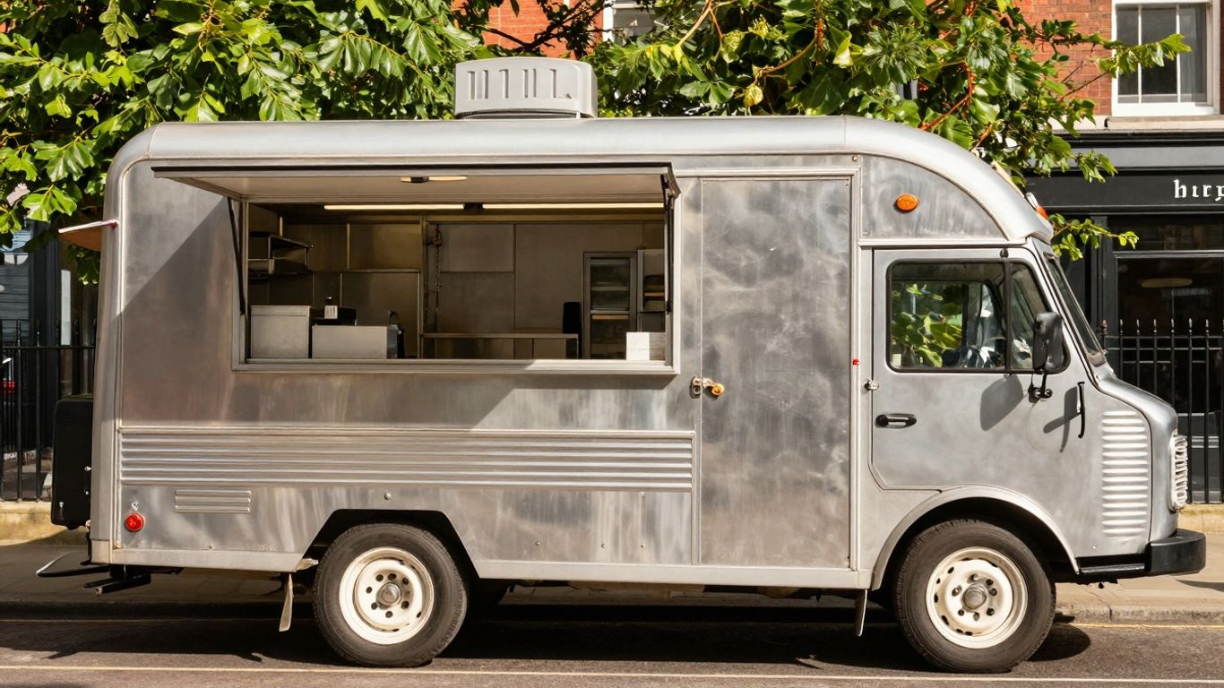 Food truck on a UK street.