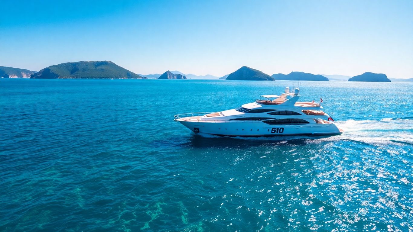 Luxury yacht sailing on clear Adriatic Sea waters.
