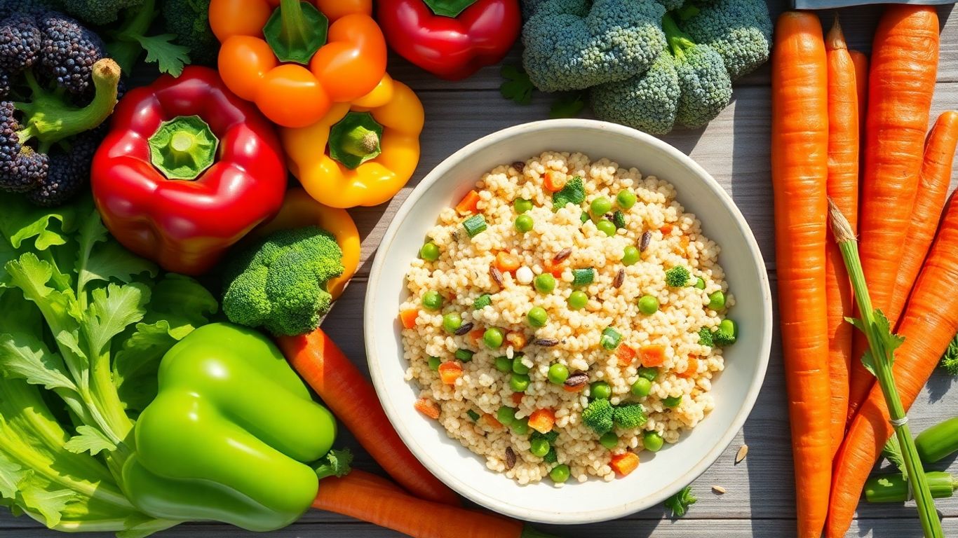 Assiette colorée de nourriture vegan fraîche et saine.