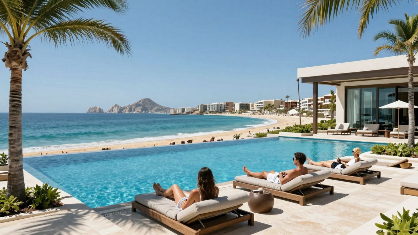 Infinity pool at Breathless Cabo San Lucas Resort & Spa with ocean view.