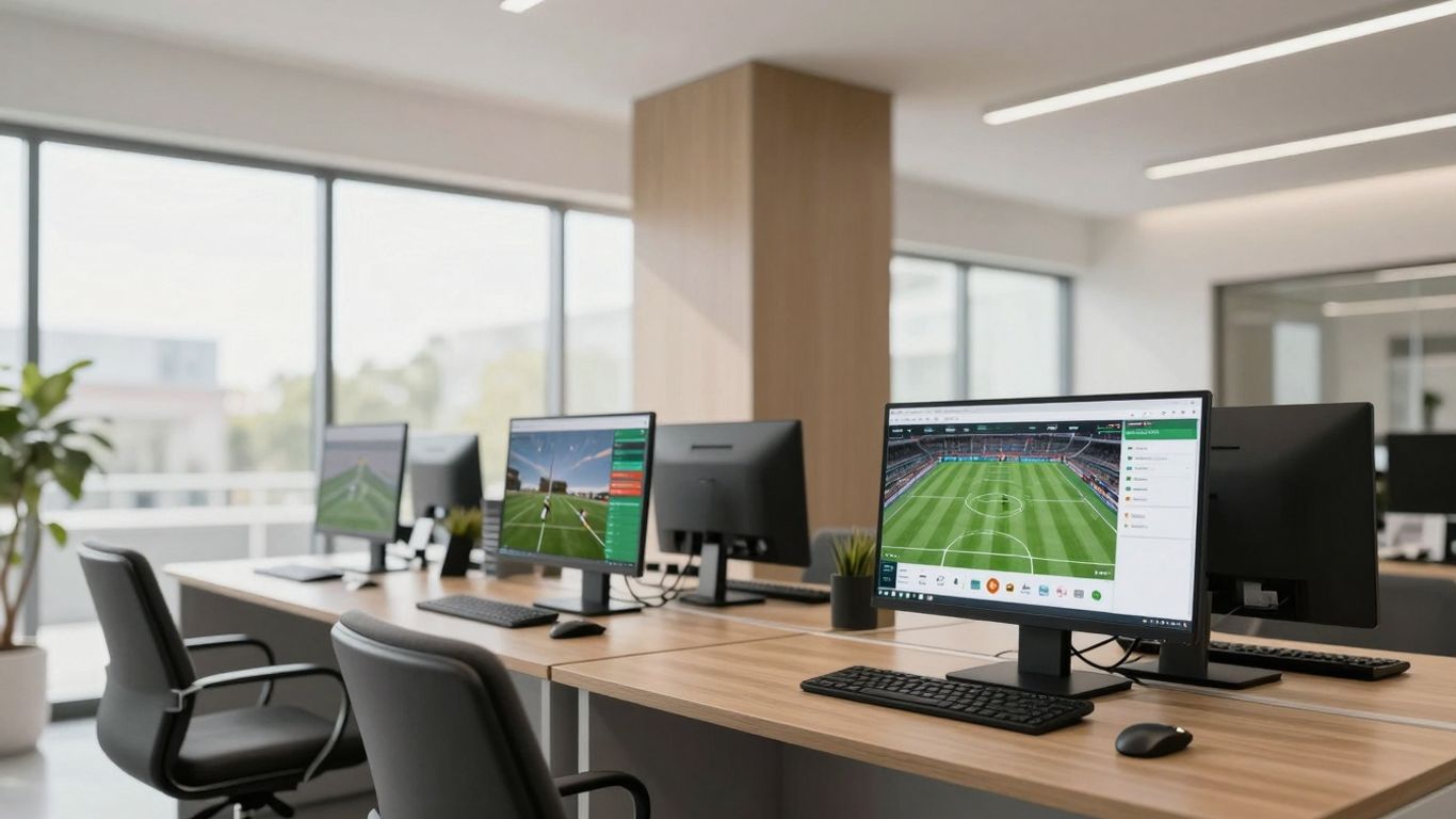 Sports administration software interface on a computer screen.