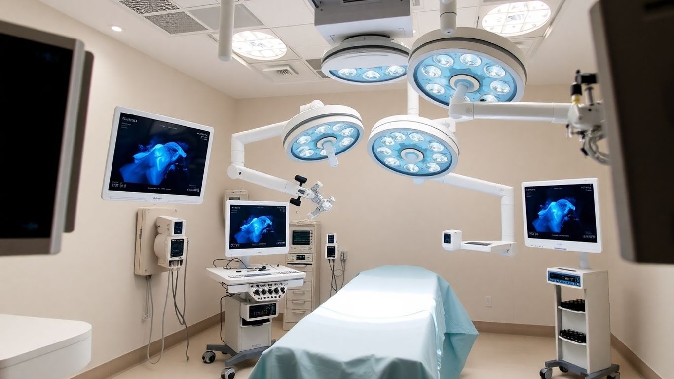 Advanced surgical technology in a modern operating room.
