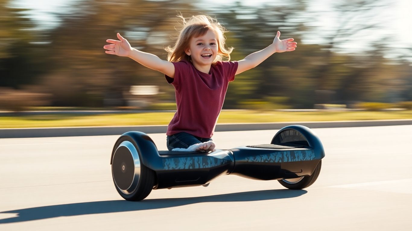 Anfänger lernt Hoverboard fahren im Freien