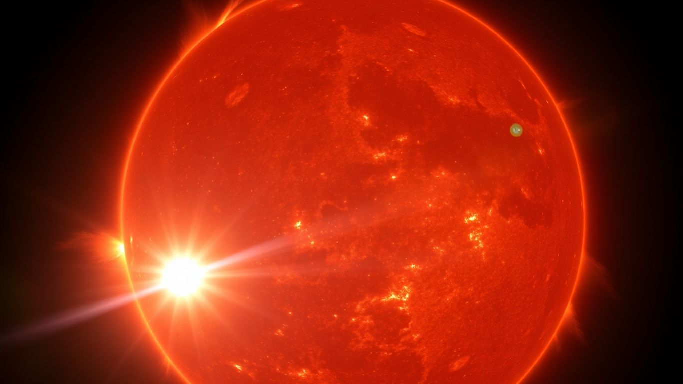 Le Soleil avec des taches et des éruptions solaires vues de près.
