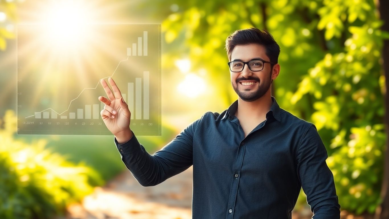 Person using digital interface for financial planning