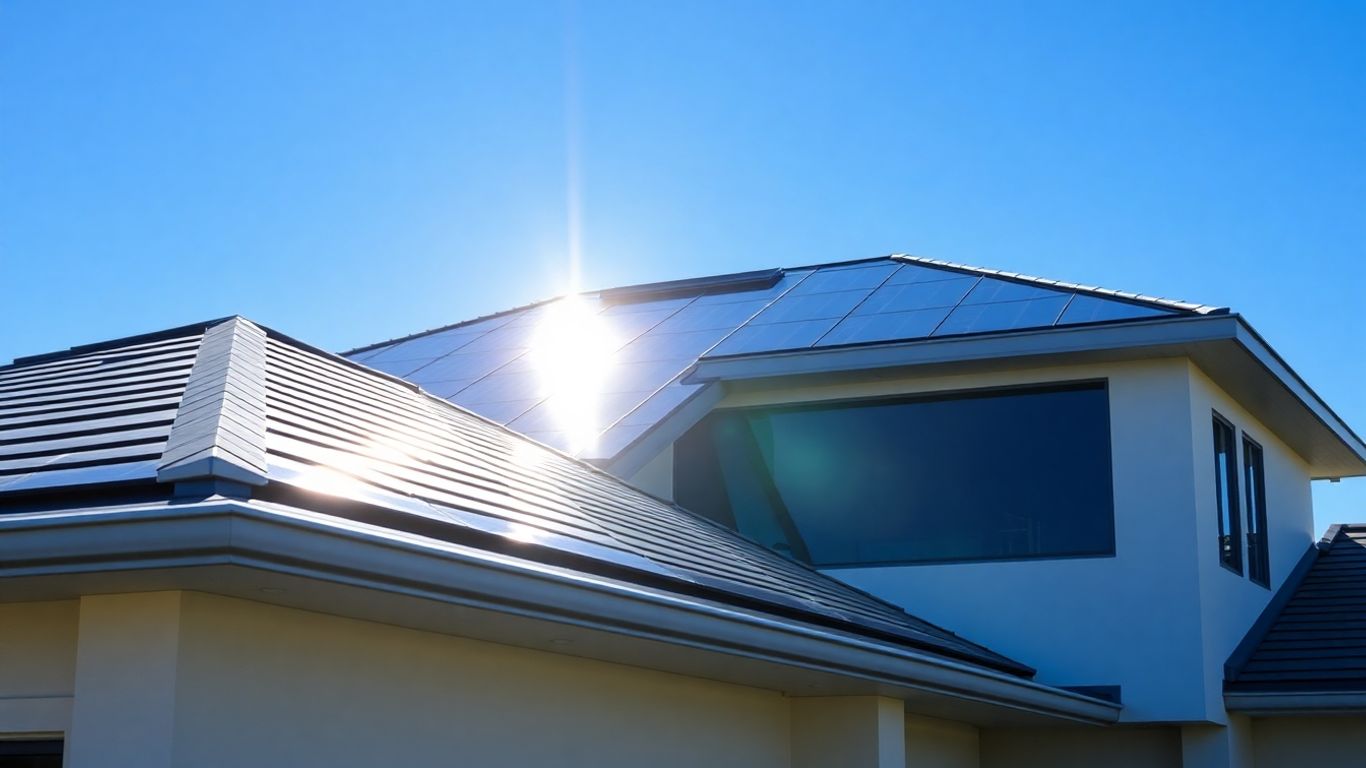 Modern Orlando home with advanced, sleek roofing material.