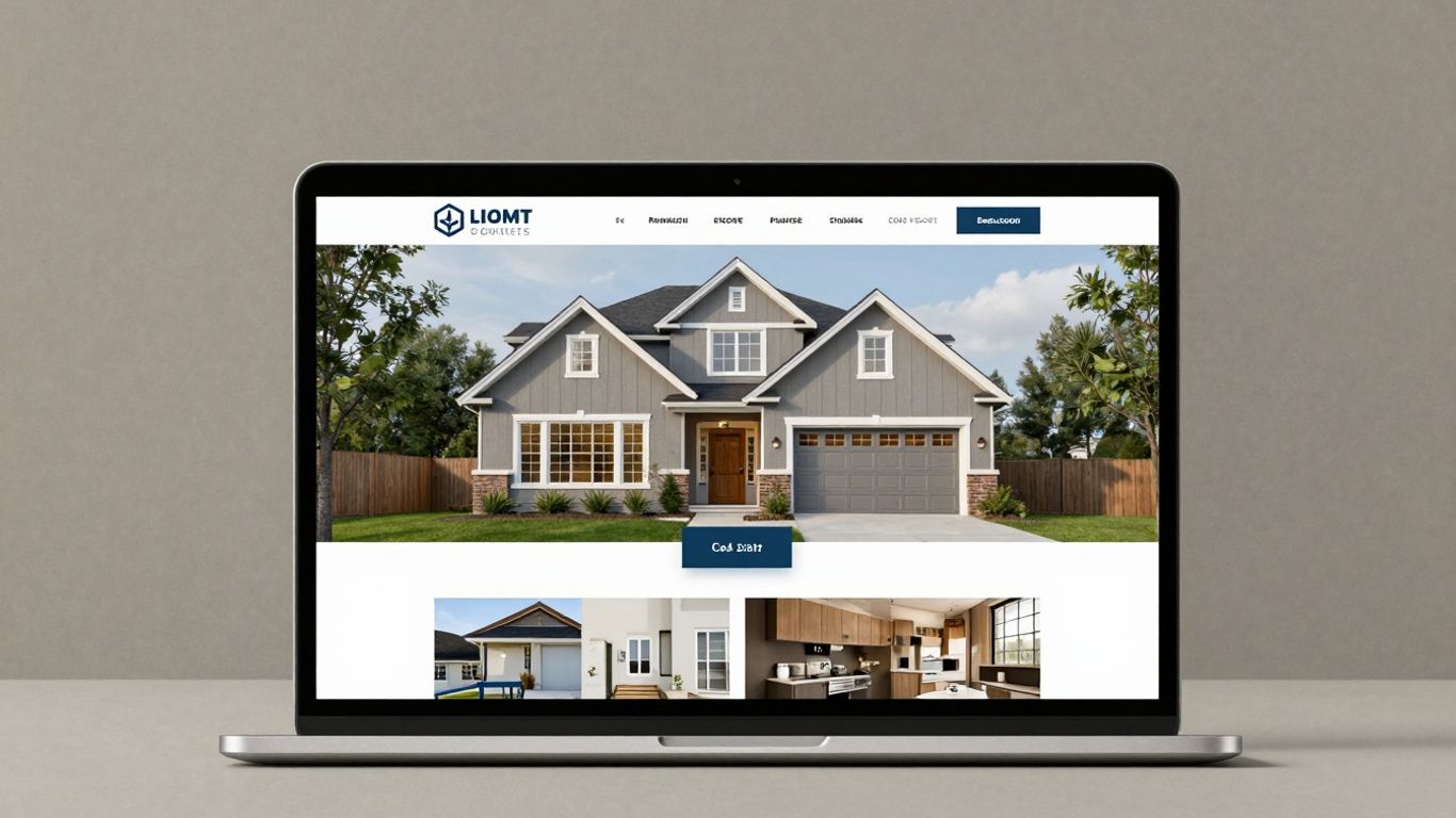 Contractor website on a laptop screen