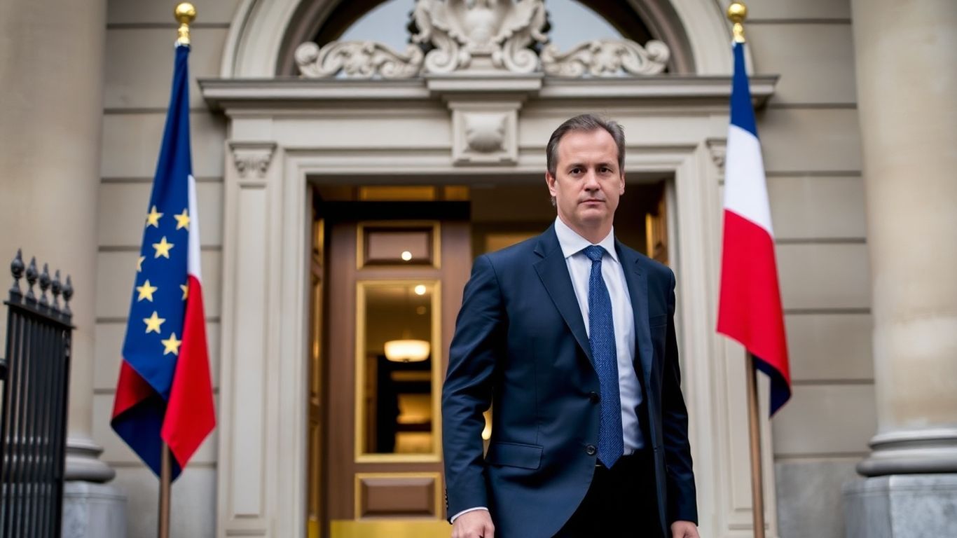 Sébastien Lecornu sort d’un bâtiment du gouvernement