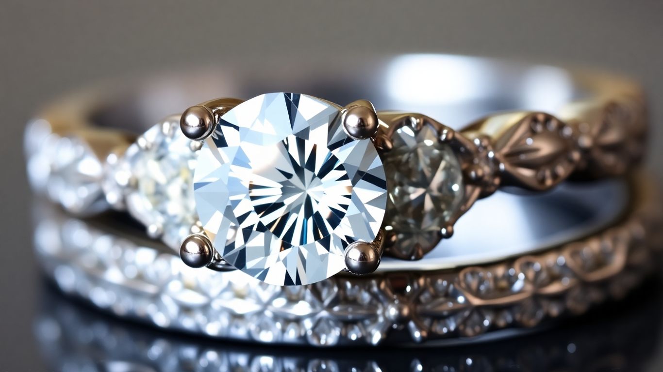 Sparkling moissanite wedding set with brilliant-cut center stone.