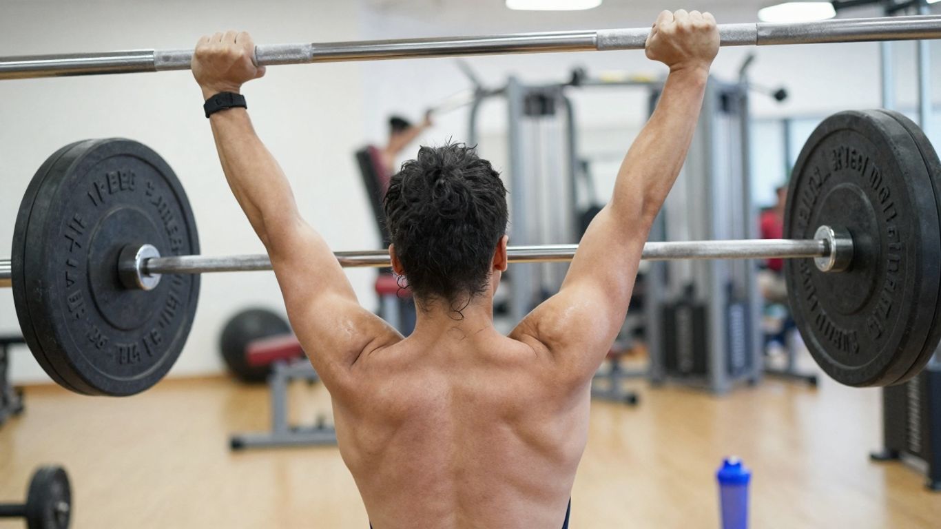 Pessoa em treino com energia e foco.