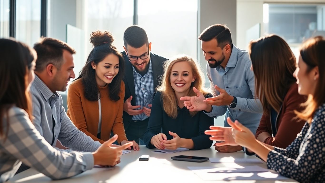 Team collaborating on brand promotions strategy.