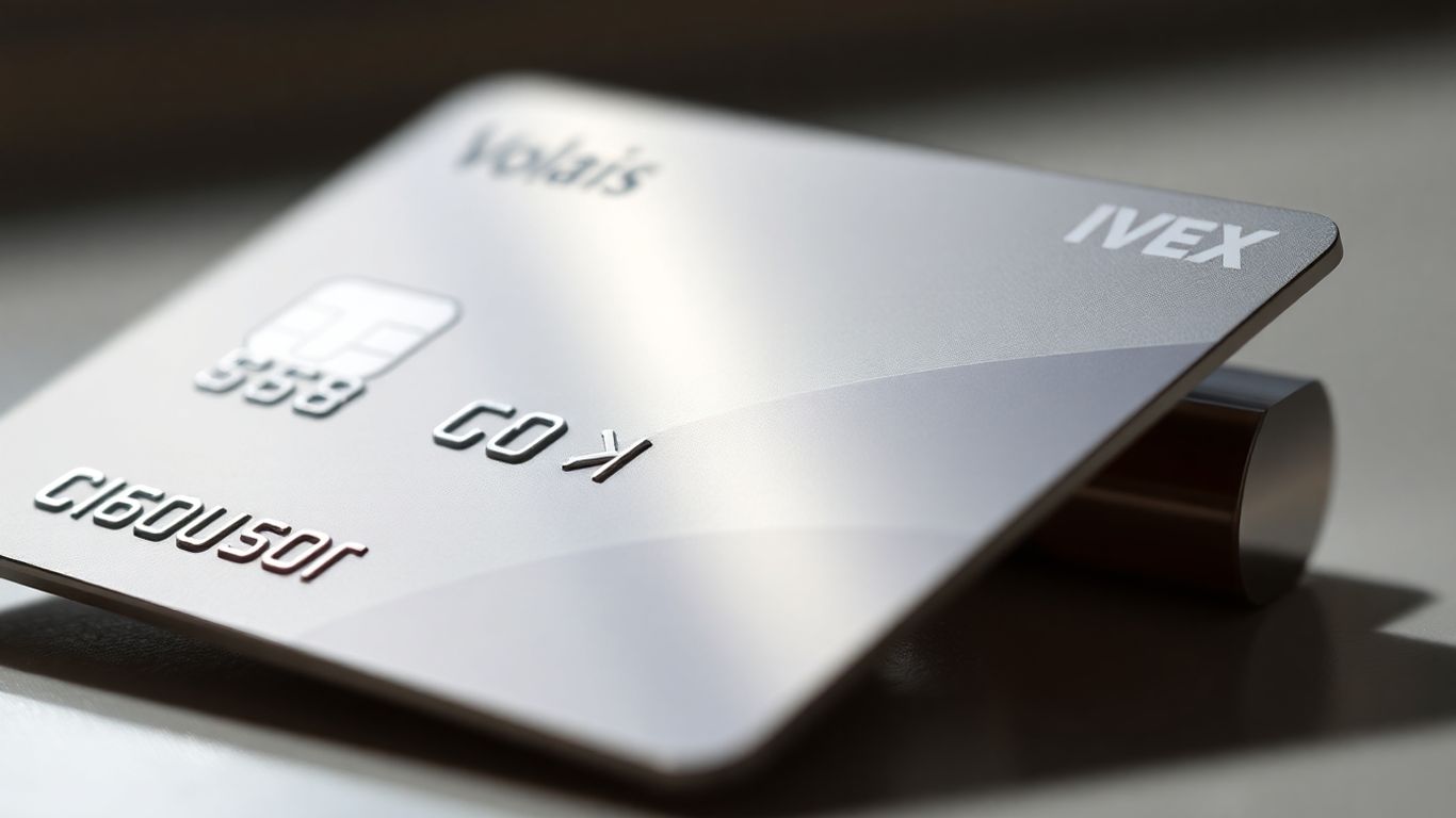 Tarjeta de crédito Volaris INVEX con detalles metálicos.