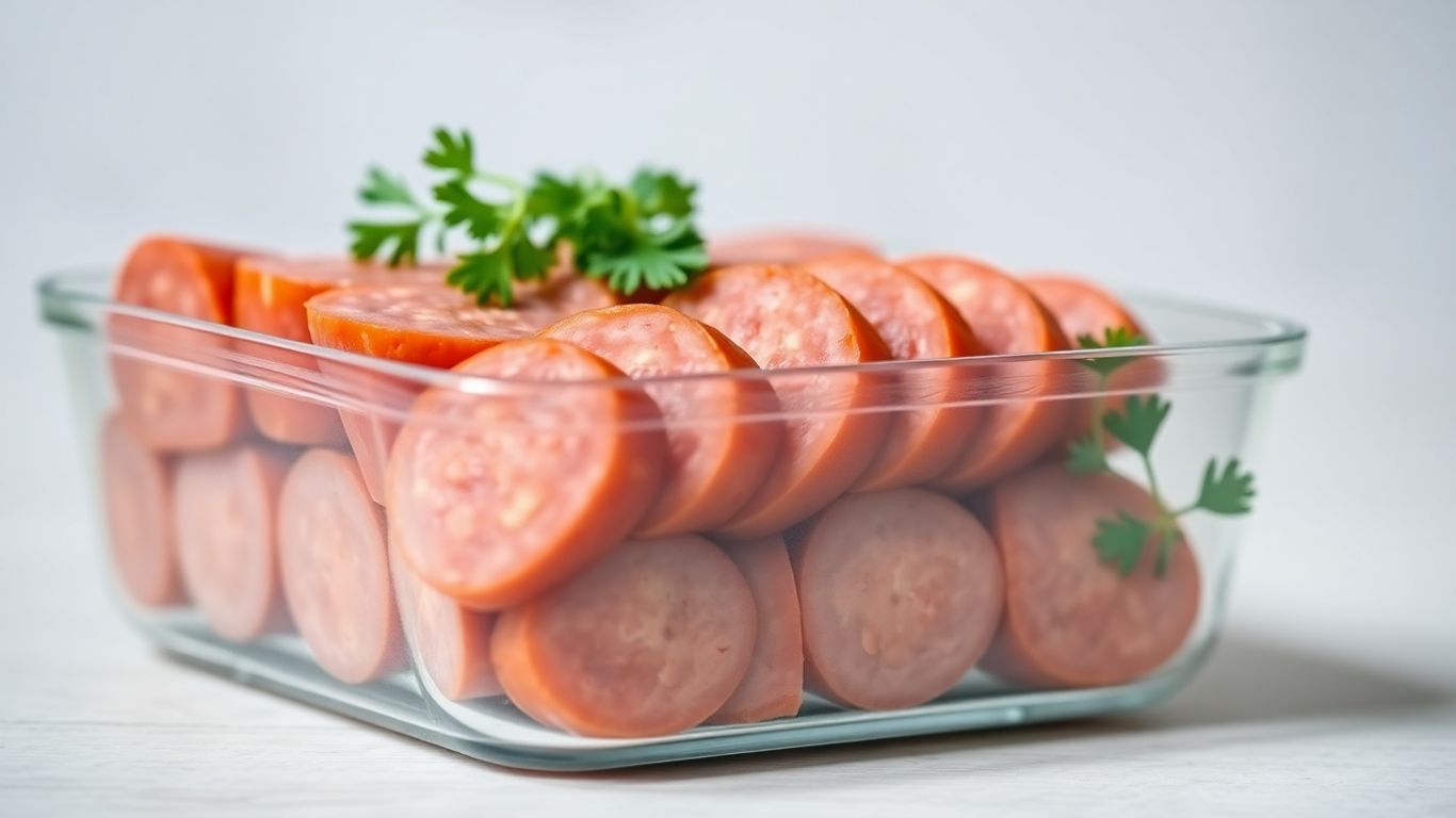 Wurst im Glas mit Kräutern gelagert