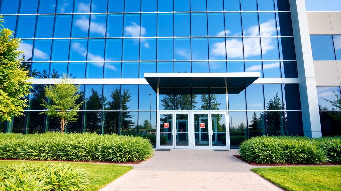 Modern Bhip USA headquarters building exterior with landscaping.