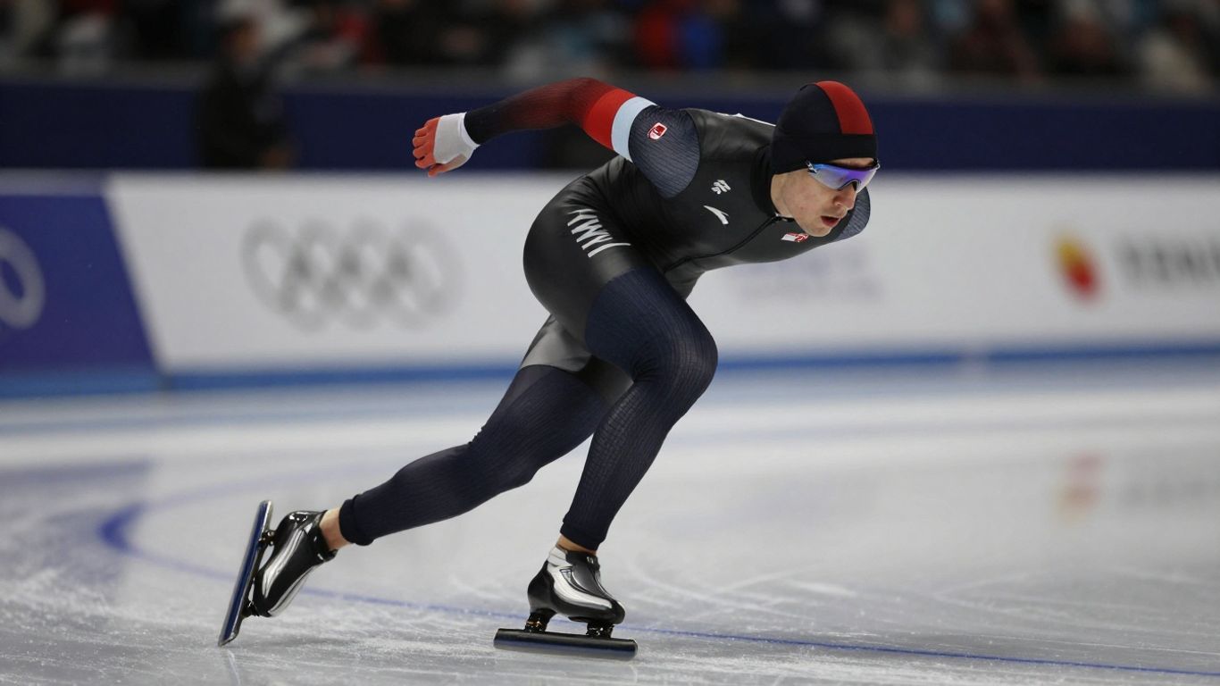 2026 Winter Olympics: What to Expect 3 Speed skater Jordan Stolz racing on ice.