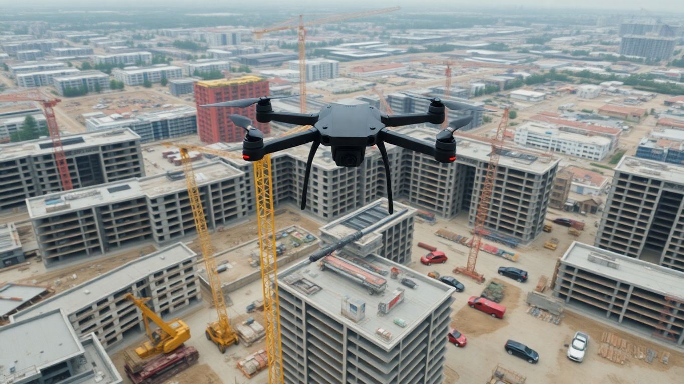 Drone photography of construction site progress