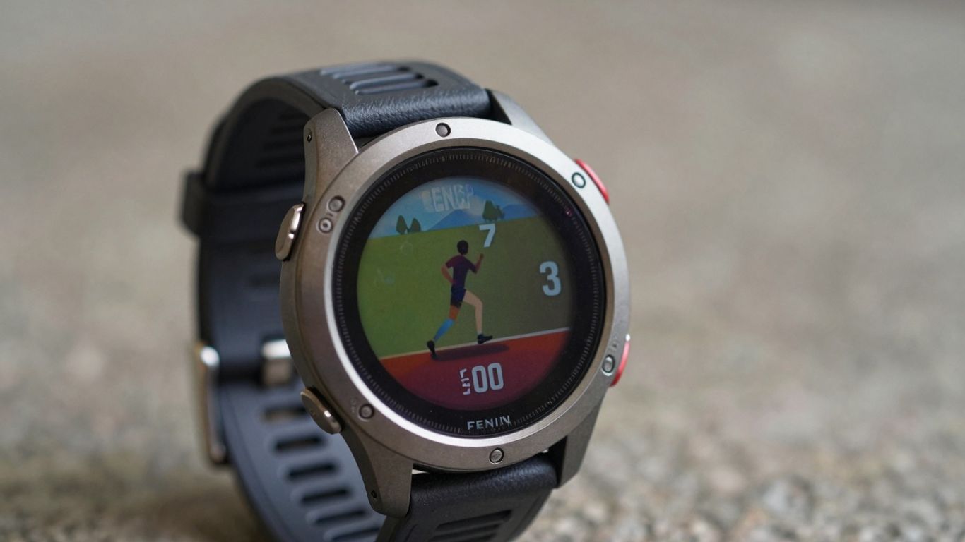 Garmin Fenix 7 Pro running watch with music storage.