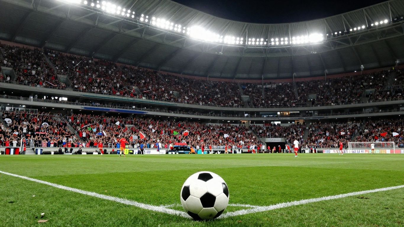 Soccer match in a stadium