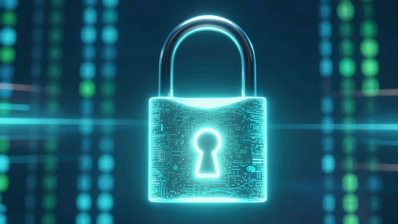 Digital padlock securing abstract data streams.