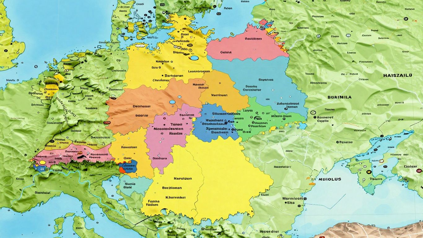 Interaktive Deutschlandkarte mit vielfältigen Regionen und Städten.