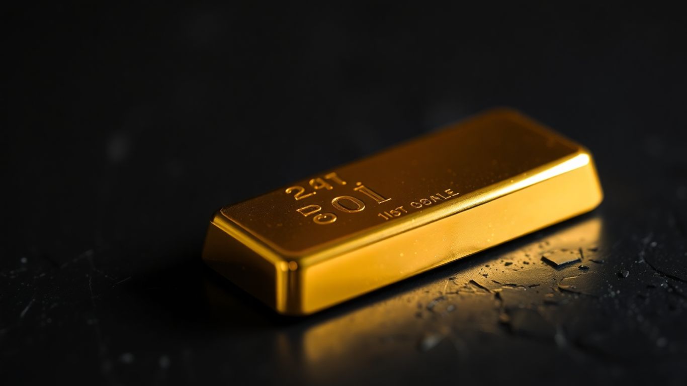 深色背景上闪亮的金条