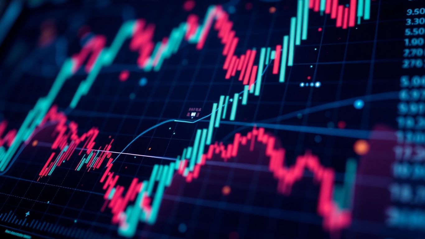 Trading chart patterns with upward and downward movements.