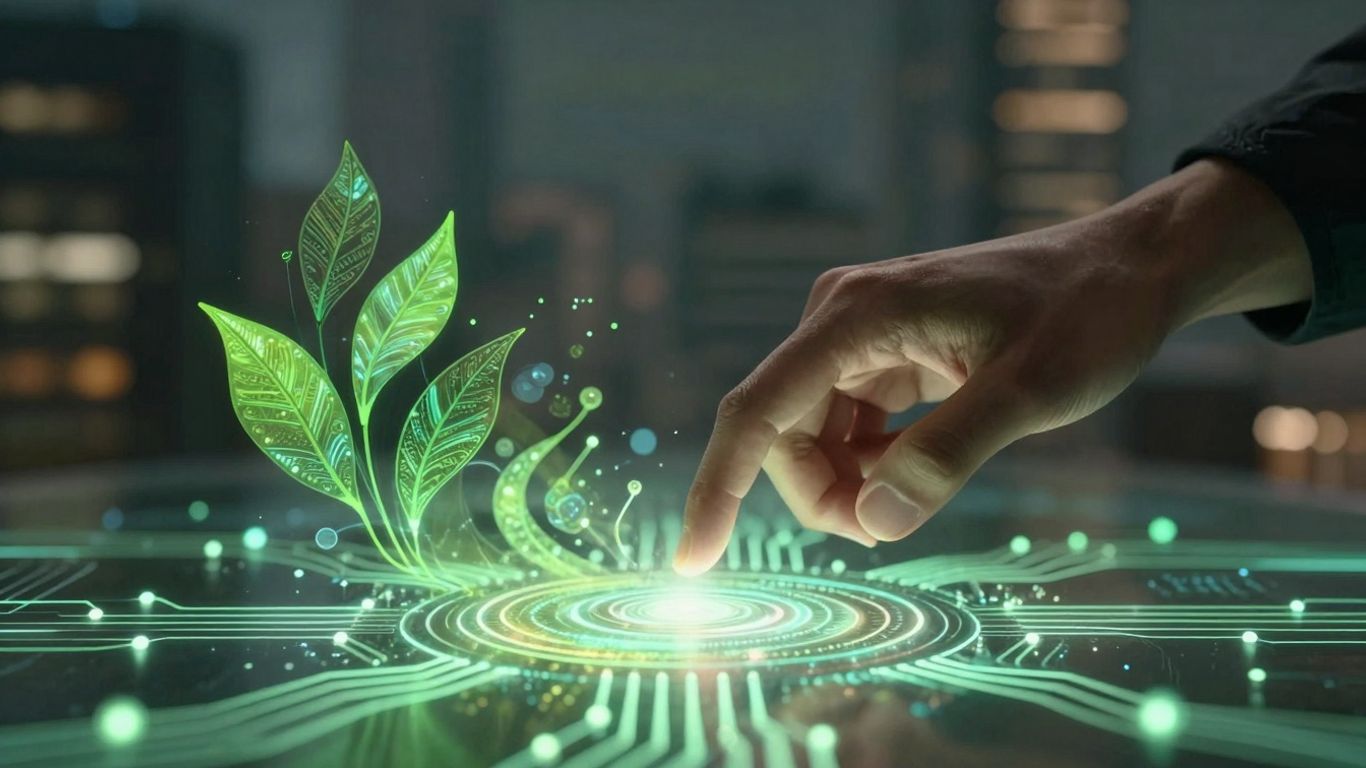 AI agent interacting with sustainable growth interface.