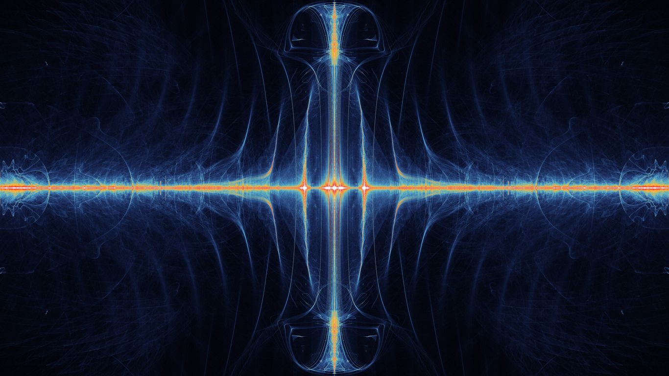 Abstract blue light pattern with bright center