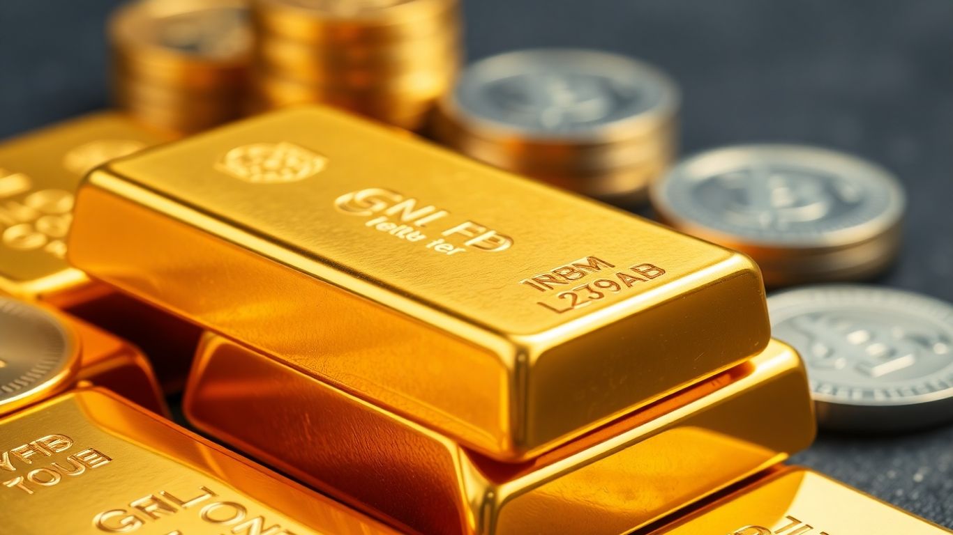 Lingotes de oro y monedas de plata, símbolos de seguridad financiera.